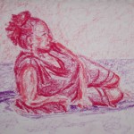 Oil pastels life model from class